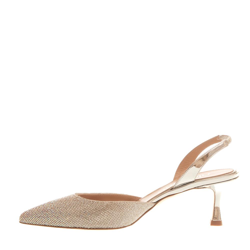 Sorelle Perego slingback strass argento tacco 55 mm Offerta migliore