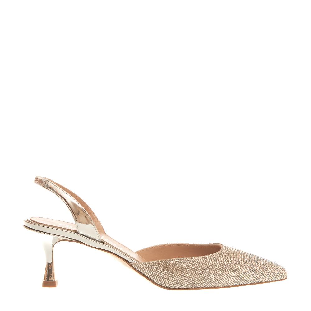 Sorelle Perego slingback strass argento tacco 55 mm Offerta migliore