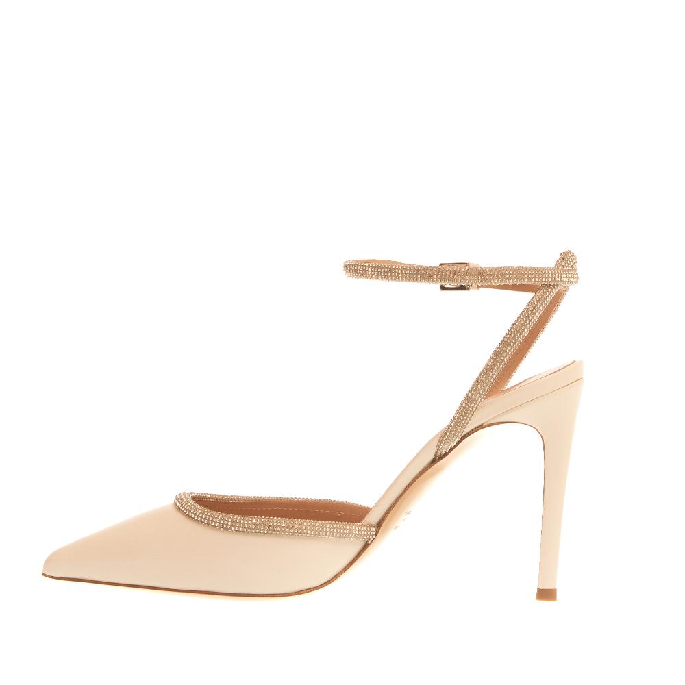 Sorelle Perego slingback nappa avorio strass tacco 90 mm Offerta temporanea