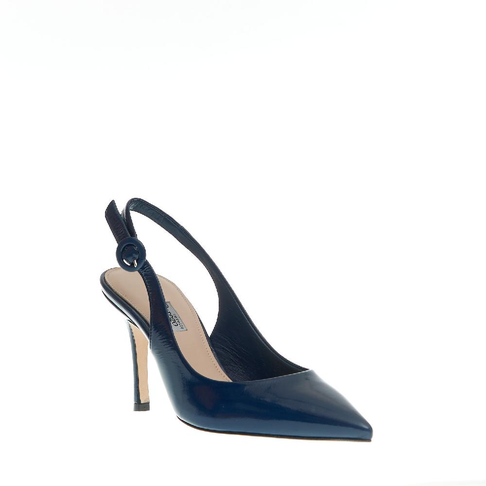 Sorelle Perego slingback vernice blu tacco 85 mm Offerte giornaliere