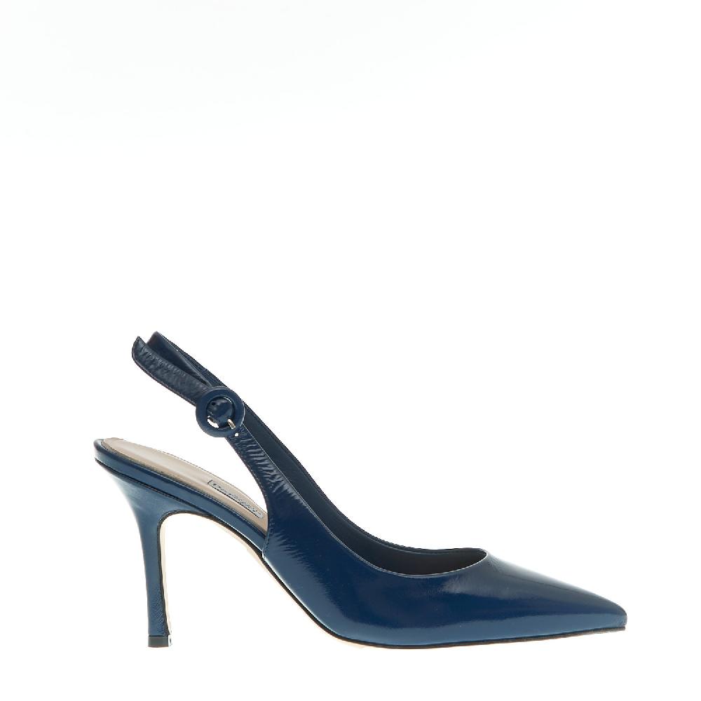 Sorelle Perego slingback vernice blu tacco 85 mm Offerte giornaliere