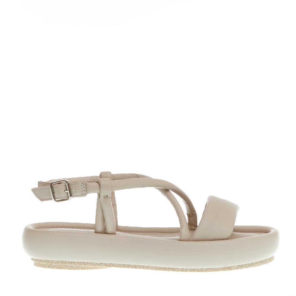 Sorelle Perego sandalo zeppa bassa pelle beige Latest stili