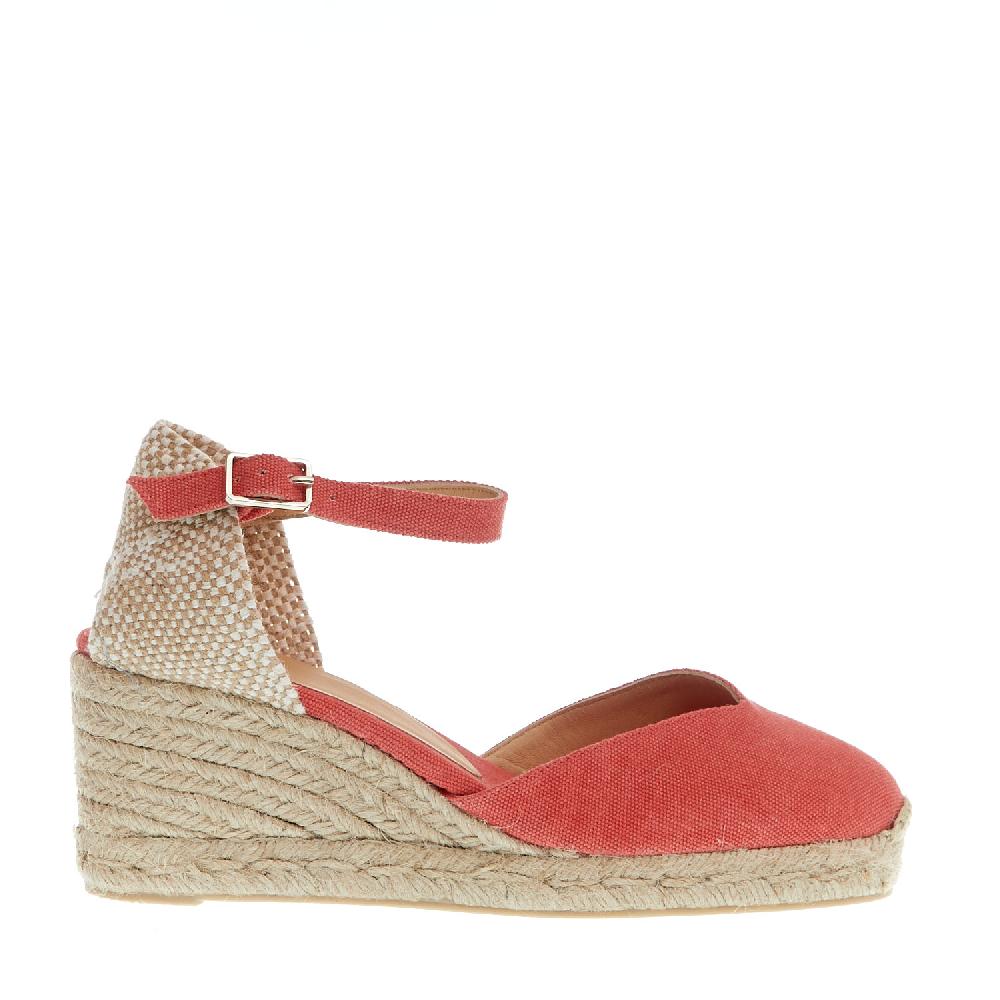 Sorelle Perego Espadrillas zeppa 70 mm tessuto fragola Discount Store per i nuovi prodotti