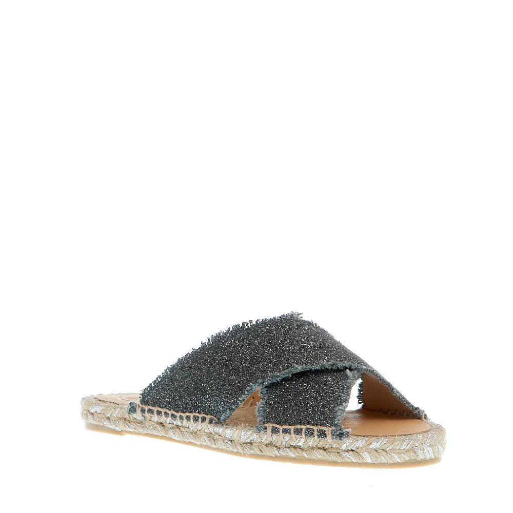Sorelle Perego ciabatta incrocio tessuto grigio Esporta salva