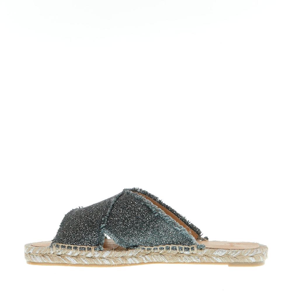 Sorelle Perego ciabatta incrocio tessuto grigio Esporta salva