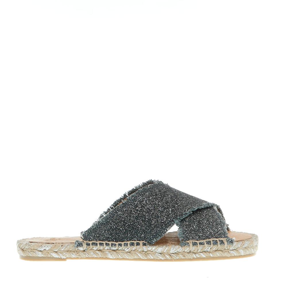 Sorelle Perego ciabatta incrocio tessuto grigio Esporta salva
