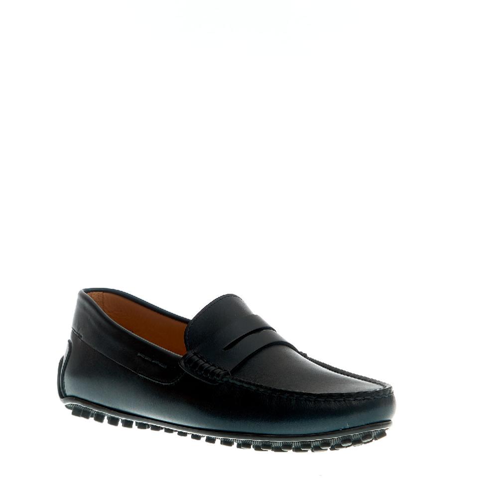Sorelle Perego mocassino driver pelle blu Italy