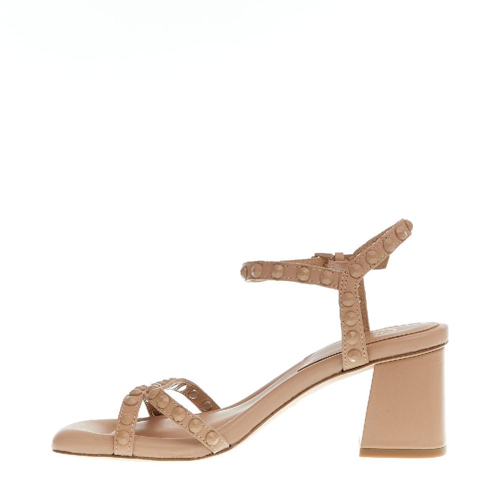 Sorelle Perego sandalo tacco 60 mm borchie nude Promozione