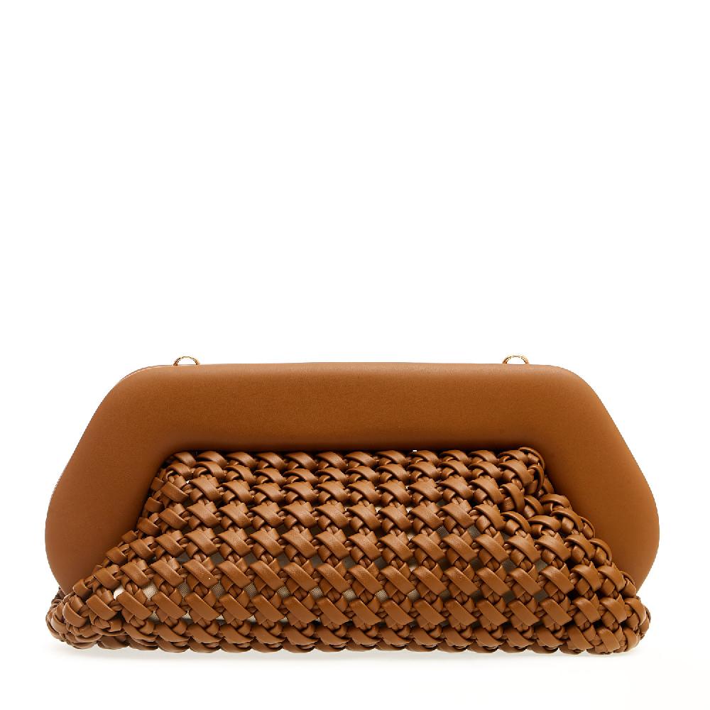 Sorelle Perego Clutch grande pelle intrecciata cuoio Economico