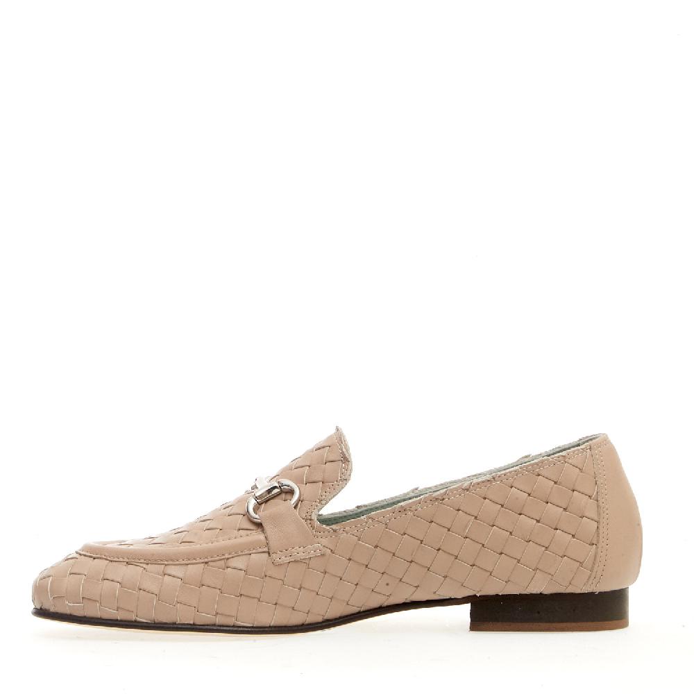 Sorelle Perego mocassino intreccio naturale con morsetto Moda