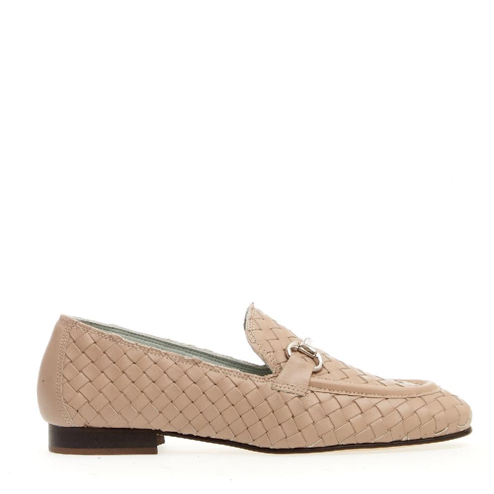 Sorelle Perego mocassino intreccio naturale con morsetto Moda
