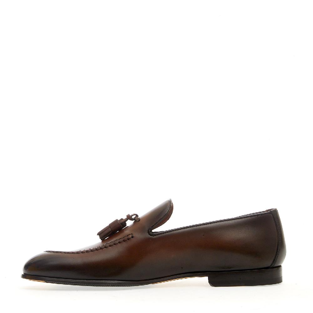 Sorelle Perego mocassino pelle marrone nappine Negozio online di fabbrica