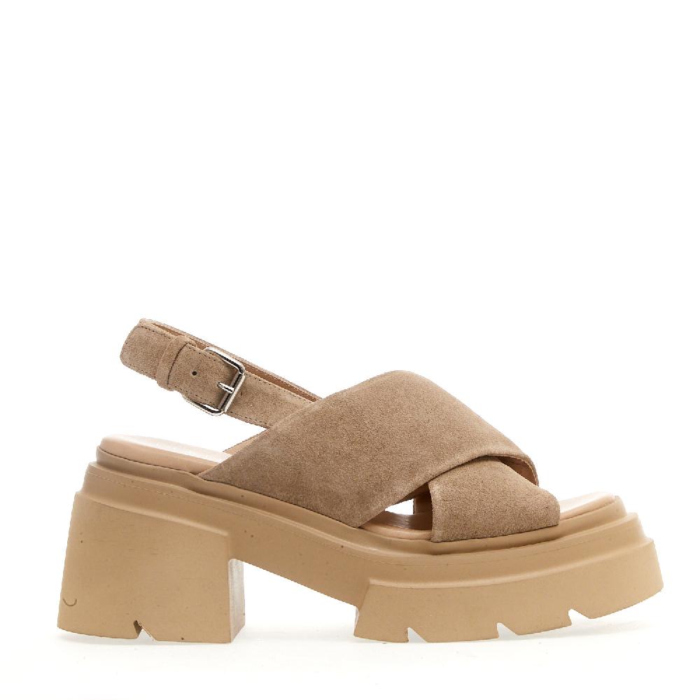 Sorelle Perego sandalo fondo gomma camoscio beige Cyber Monday