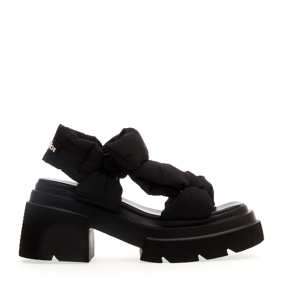 Sorelle Perego sandalo fondo gomma in tessuto nero Offerta natalizia