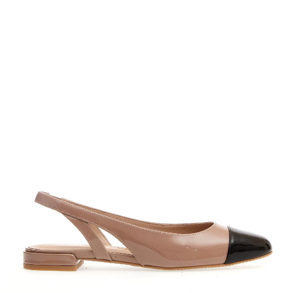 Sorelle Perego slingback bassa vernice nude e nero Nuovi prodotti