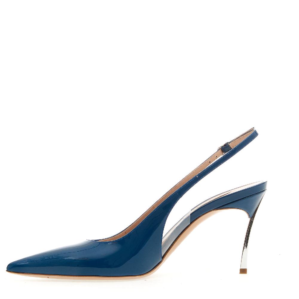 Sorelle Perego slingback bluette tacco 75 mm Offerte stagionali