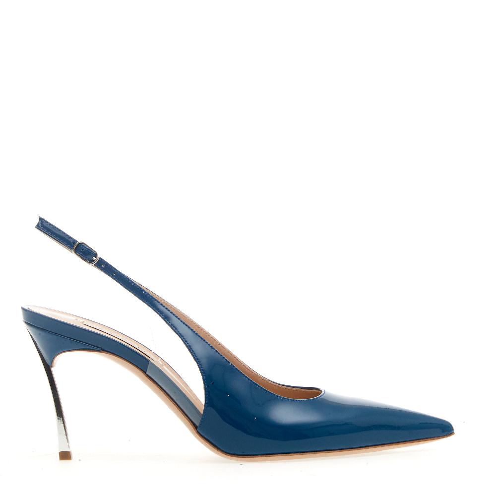 Sorelle Perego slingback bluette tacco 75 mm Offerte stagionali