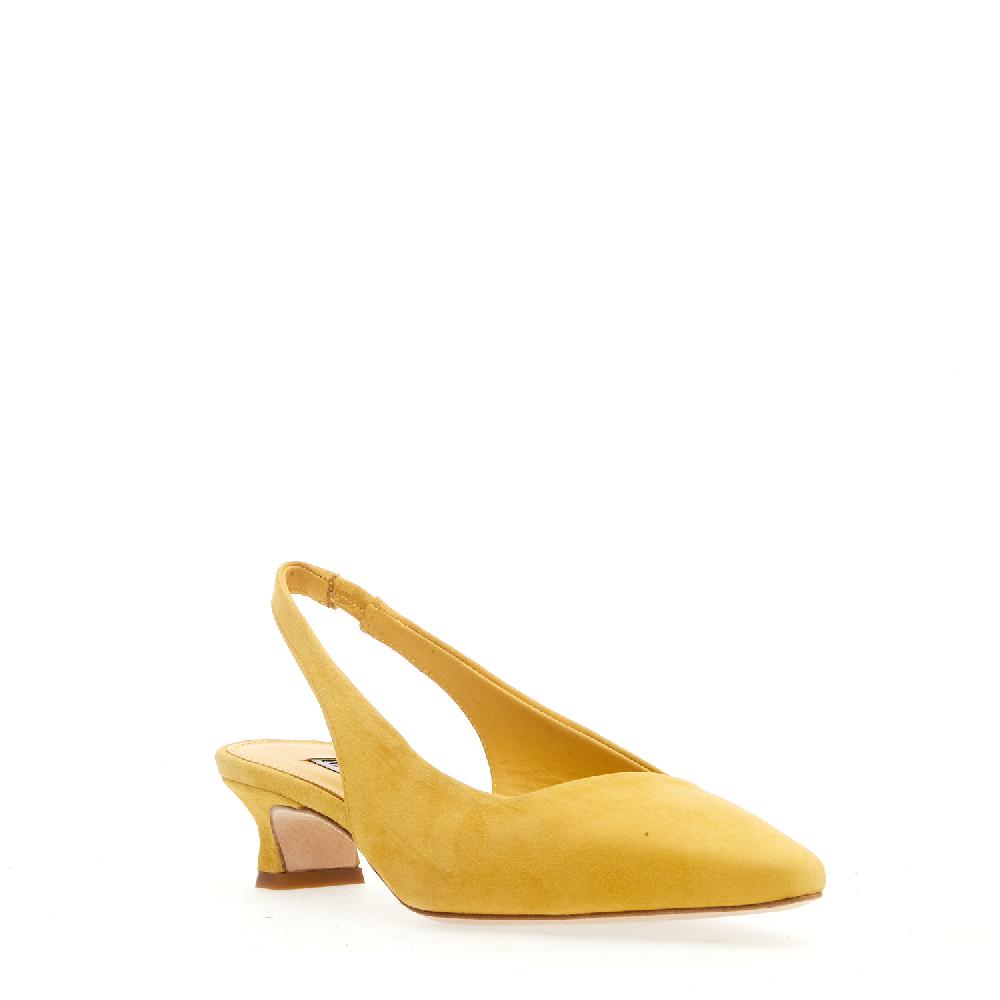 Sorelle Perego slingback camoscio giallo Liquidazione