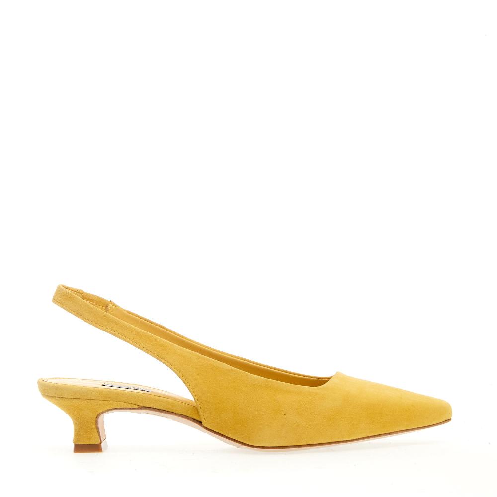 Sorelle Perego slingback camoscio giallo Liquidazione