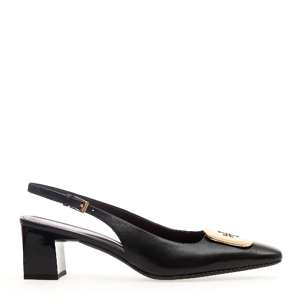 Sorelle Perego Slingbask pelle nera fibbia Ritorno libero