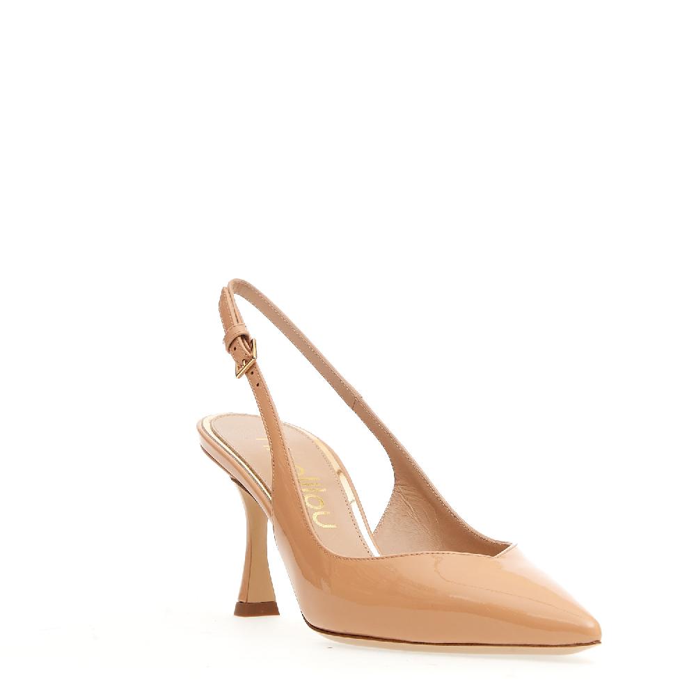 Sorelle Perego slingback vernice nude tacco 75 mm Rilascio limitato