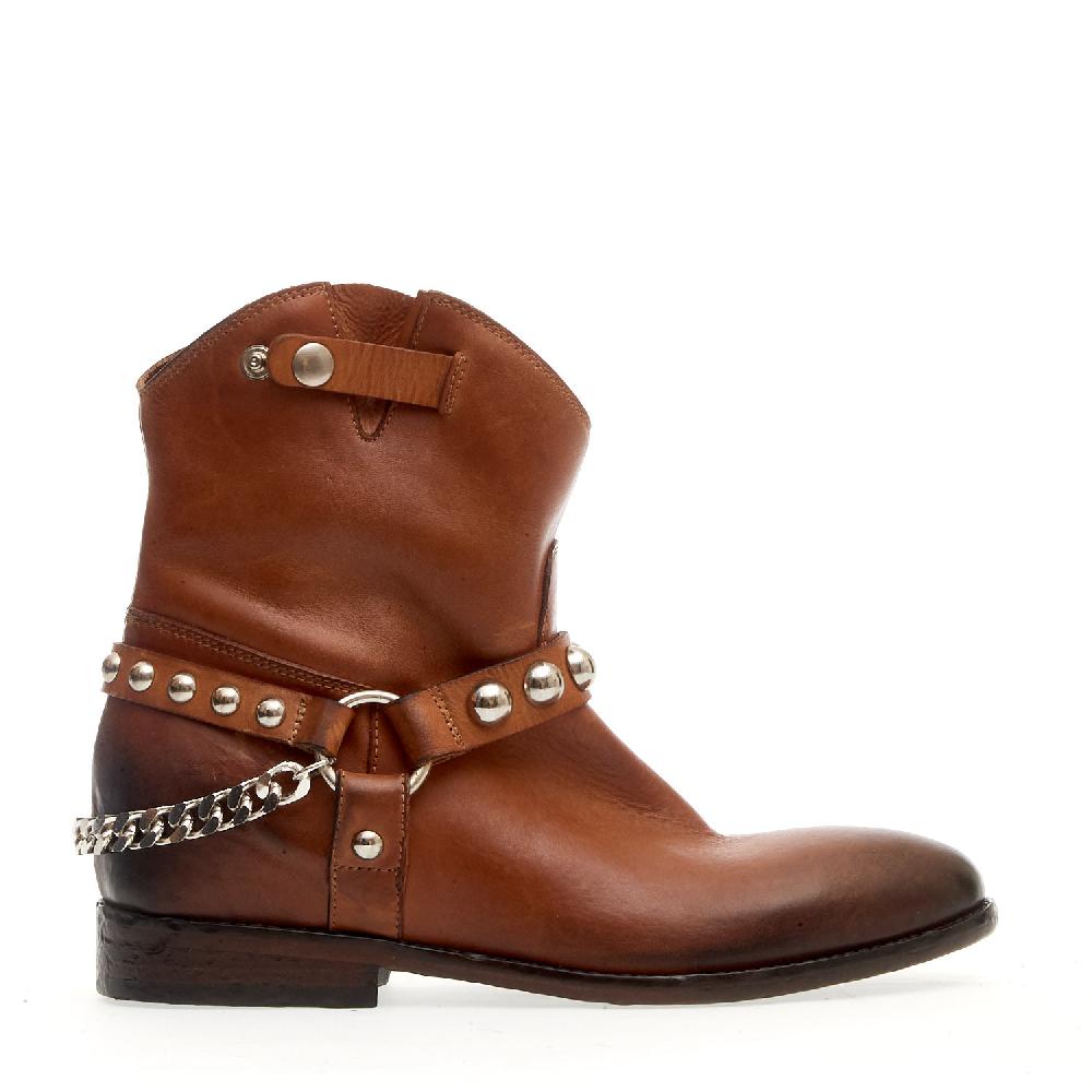 Sorelle Perego texano pelle sughero washed borchie Sostegno trimestrale
