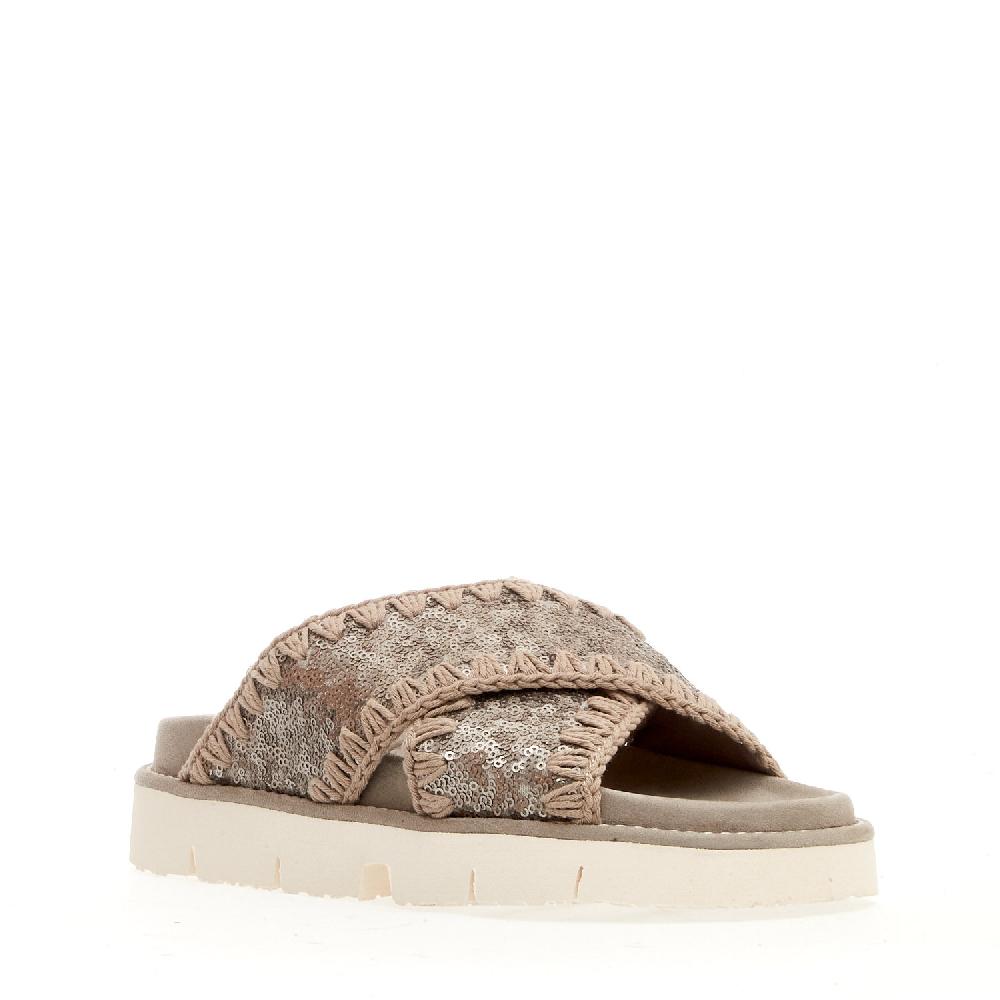 Sorelle Perego zeppa incrocio paiettes gunmetal Super sconto