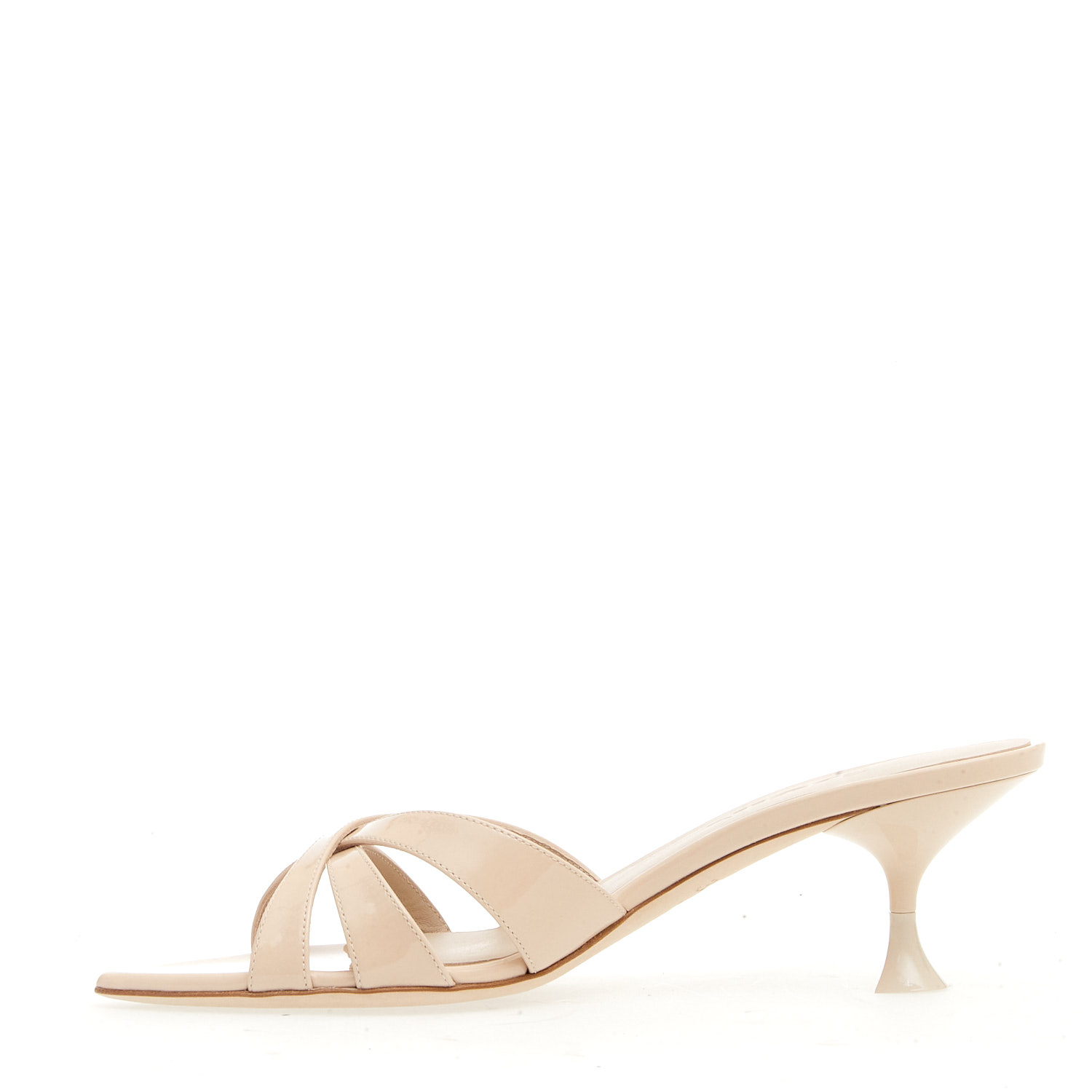 Sorelle Perego ciabatta tacco 50 mm vernice beige Trasporto libero internazionale