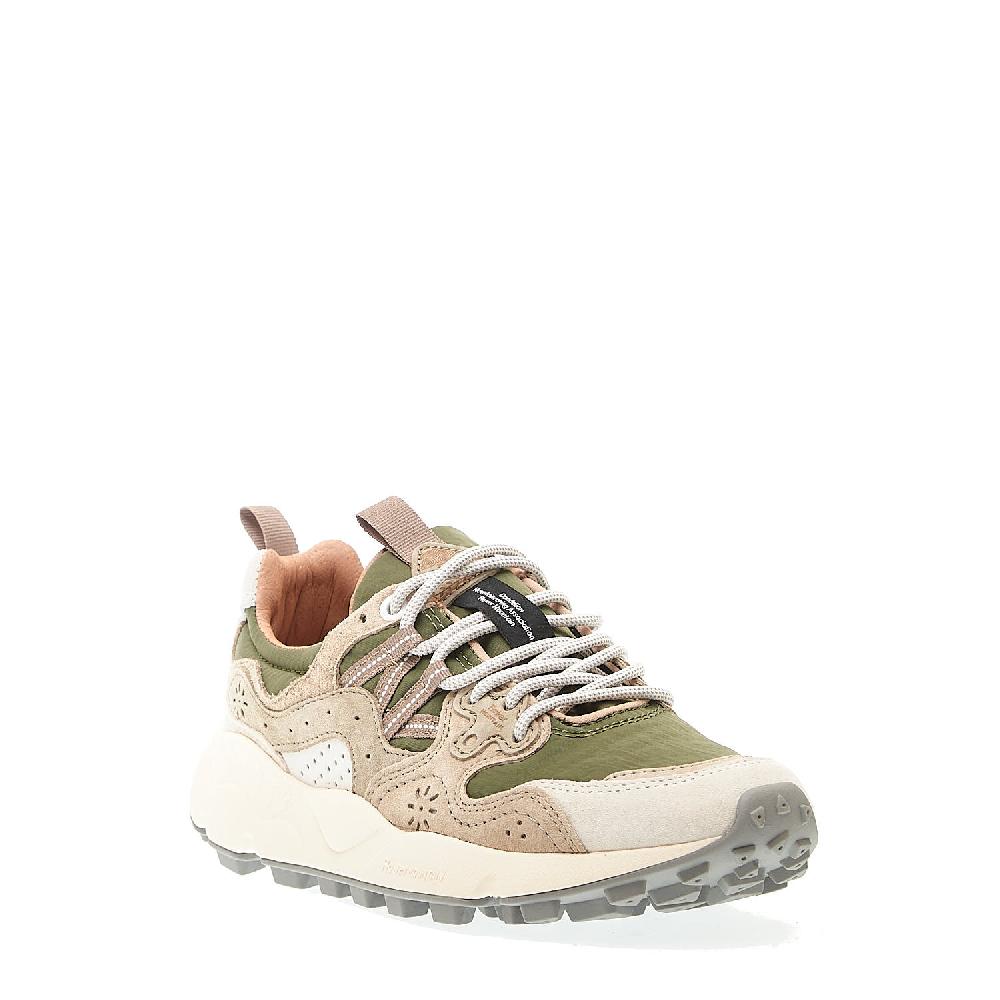 Sorelle Perego sneakers tessuto verdone camoscio tortora Esporta salva