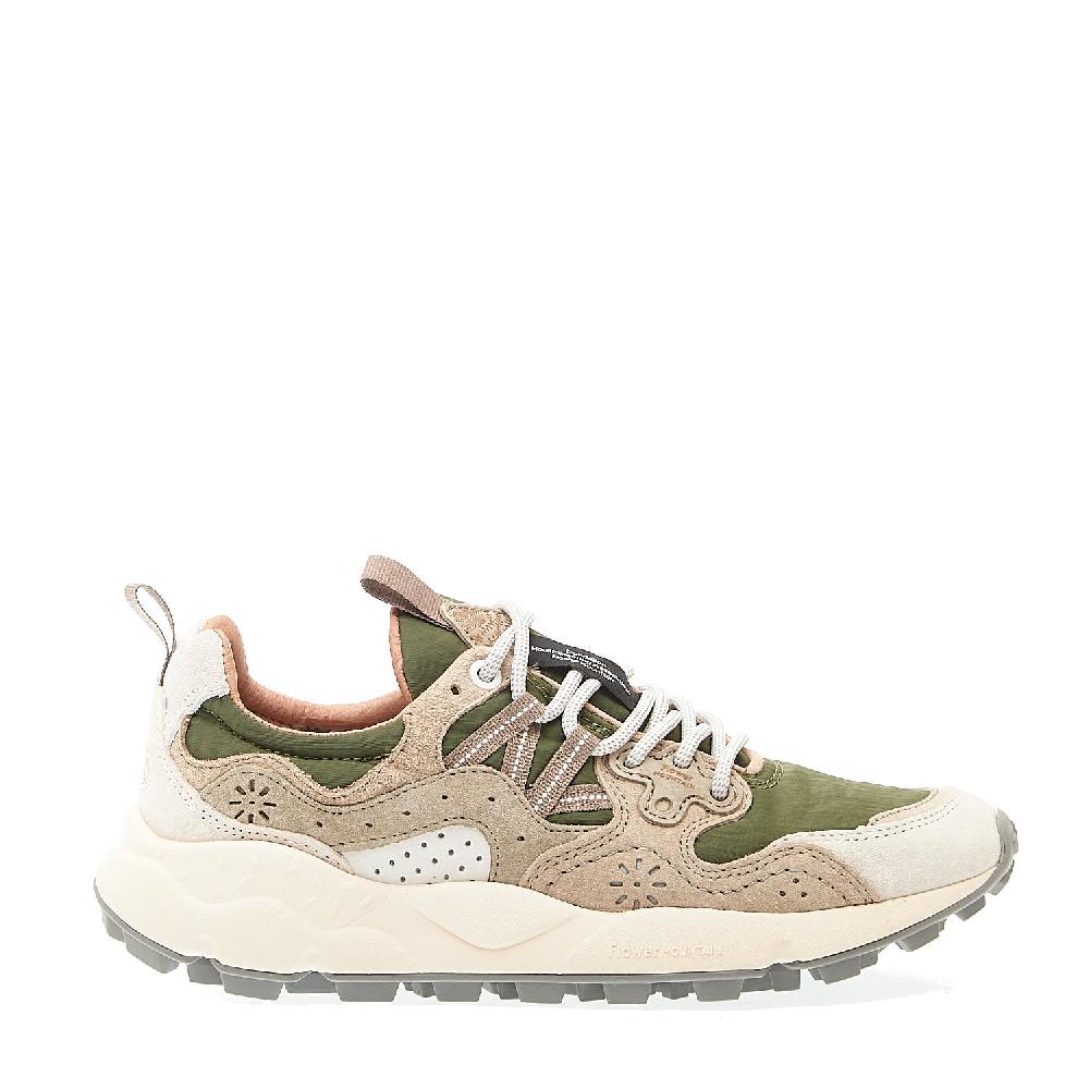 Sorelle Perego sneakers tessuto verdone camoscio tortora Esporta salva