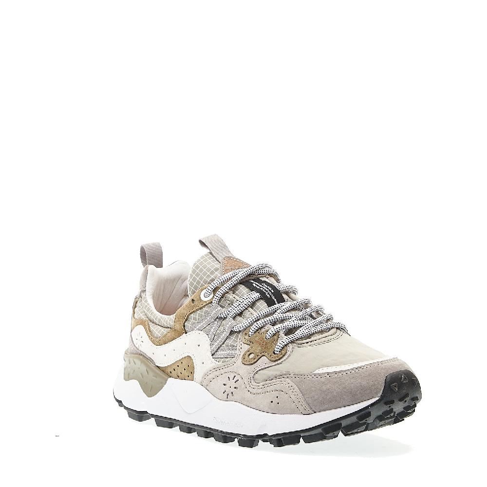 Sorelle Perego sneakers tessuto grigio camoscio grigio e verde In vendita