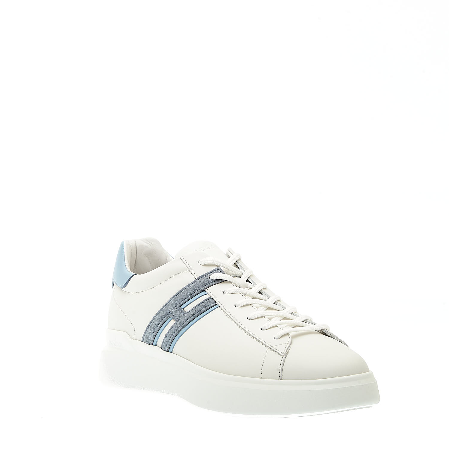 Sorelle Perego sneakers rebel pelle bianco spoiler azzurro Italy