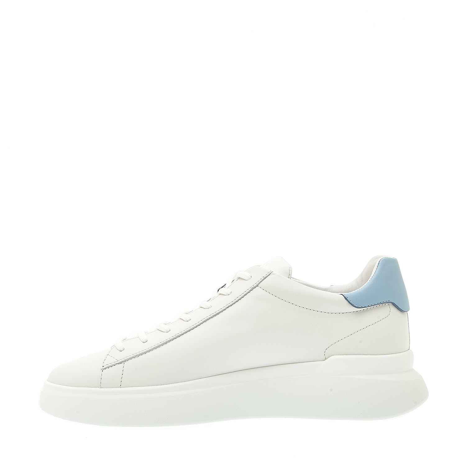 Sorelle Perego sneakers rebel pelle bianco spoiler azzurro Italy