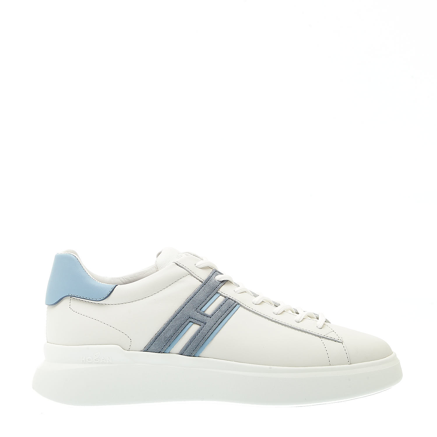 Sorelle Perego sneakers rebel pelle bianco spoiler azzurro Italy