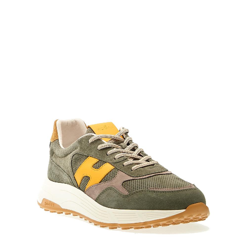 Sorelle Perego sneakers hyperlight camoscio verde H gialle Nuovo
