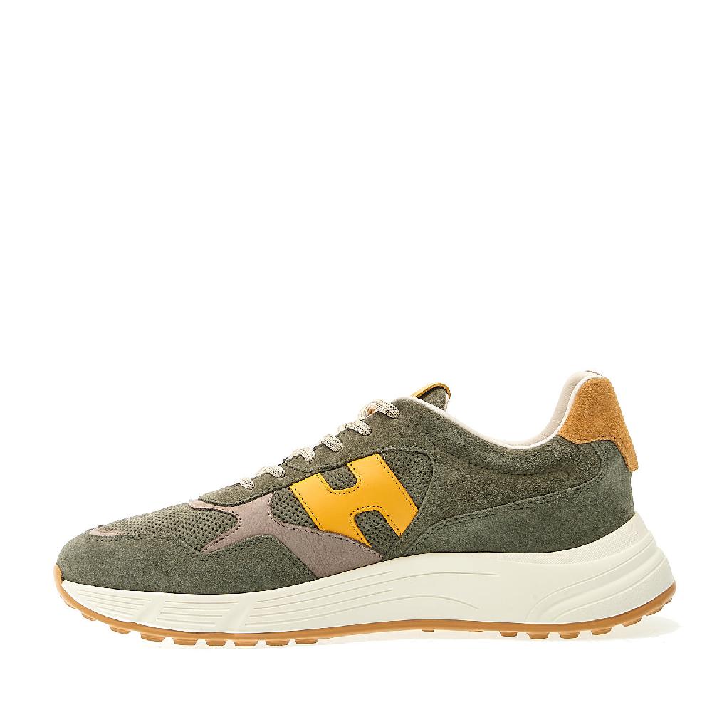 Sorelle Perego sneakers hyperlight camoscio verde H gialle Nuovo