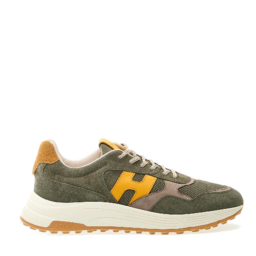 Sorelle Perego sneakers hyperlight camoscio verde H gialle Nuovo