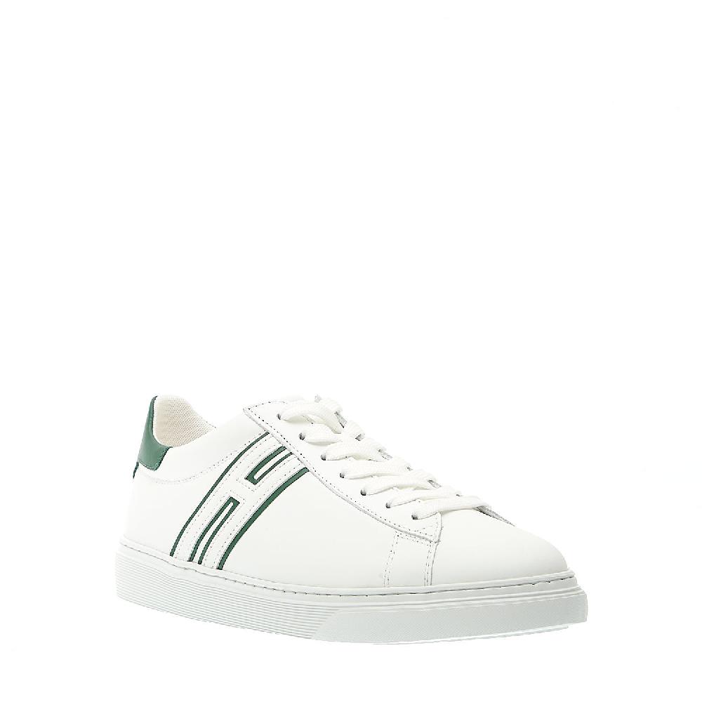 Sorelle Perego sneakers cassetta pelle bianco dettagli verde Vendita