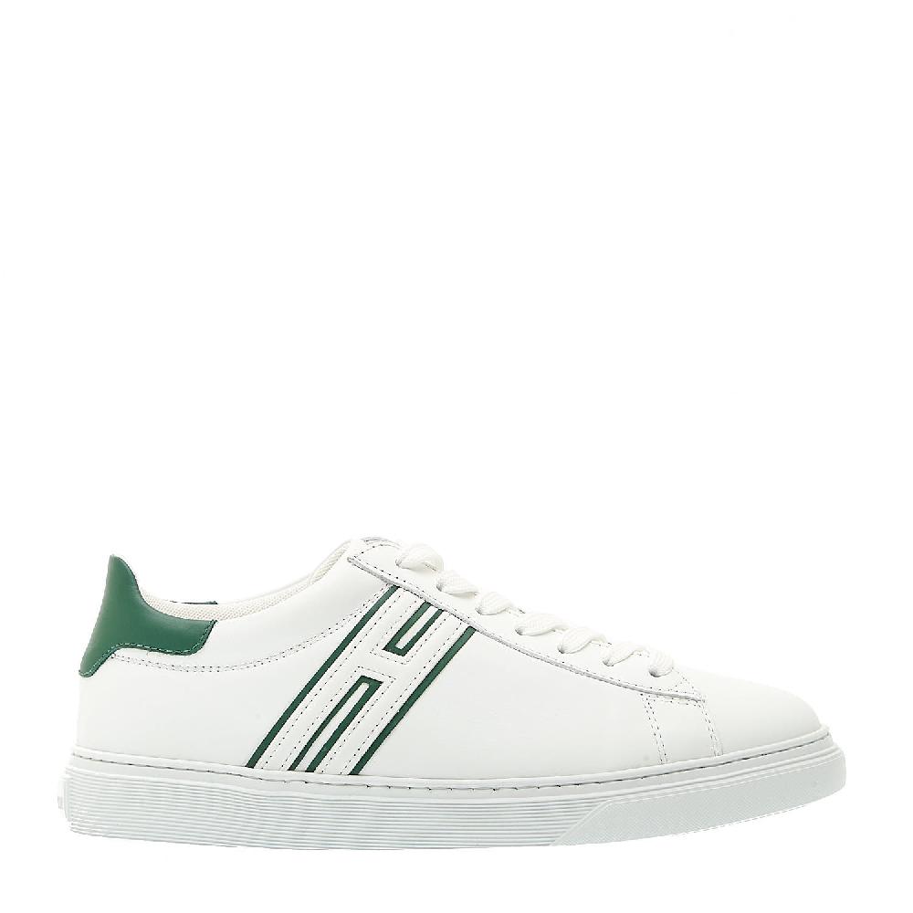 Sorelle Perego sneakers cassetta pelle bianco dettagli verde Vendita