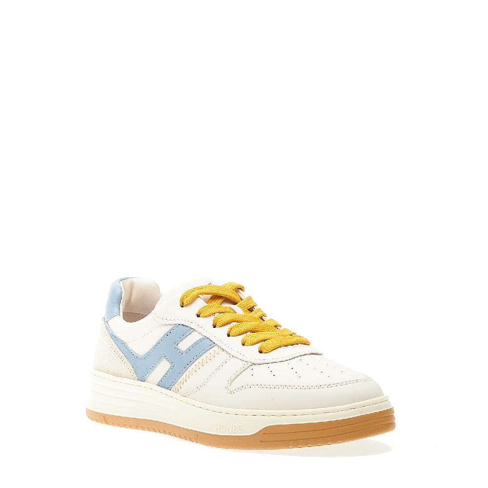 Sorelle Perego sneakers basket pelle bianca azzurro Promozione