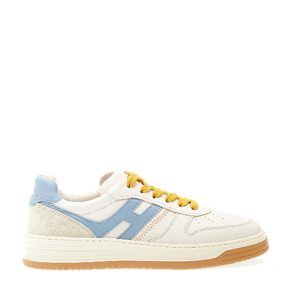 Sorelle Perego sneakers basket pelle bianca azzurro Promozione
