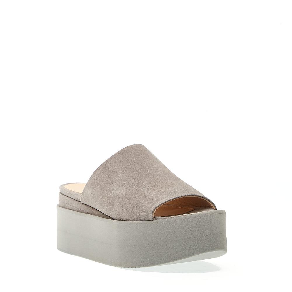 Sorelle Perego ciabatta zeppa extralight camoscio grigio Nuova