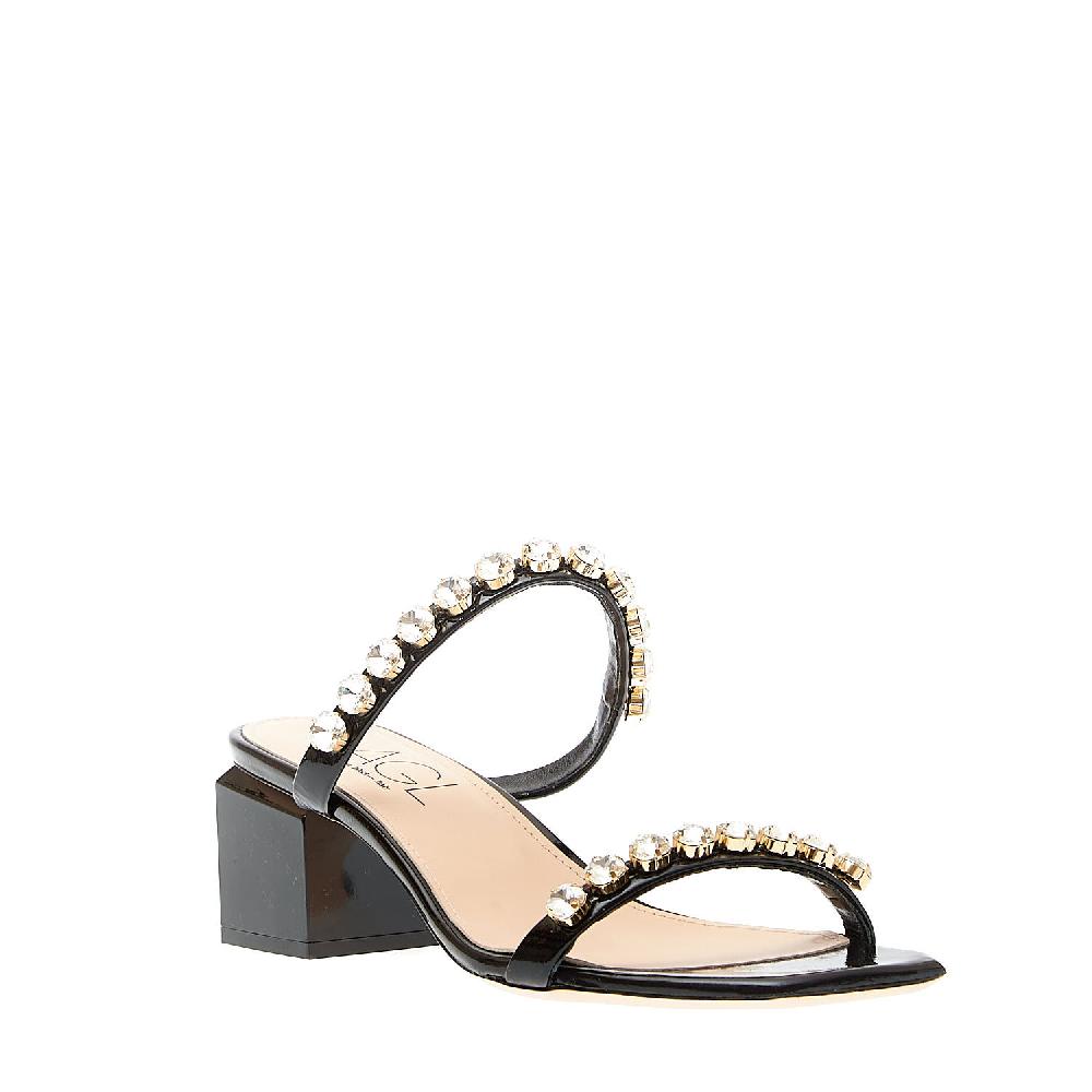 Sorelle Perego ciabatta vernice nera strass Moda