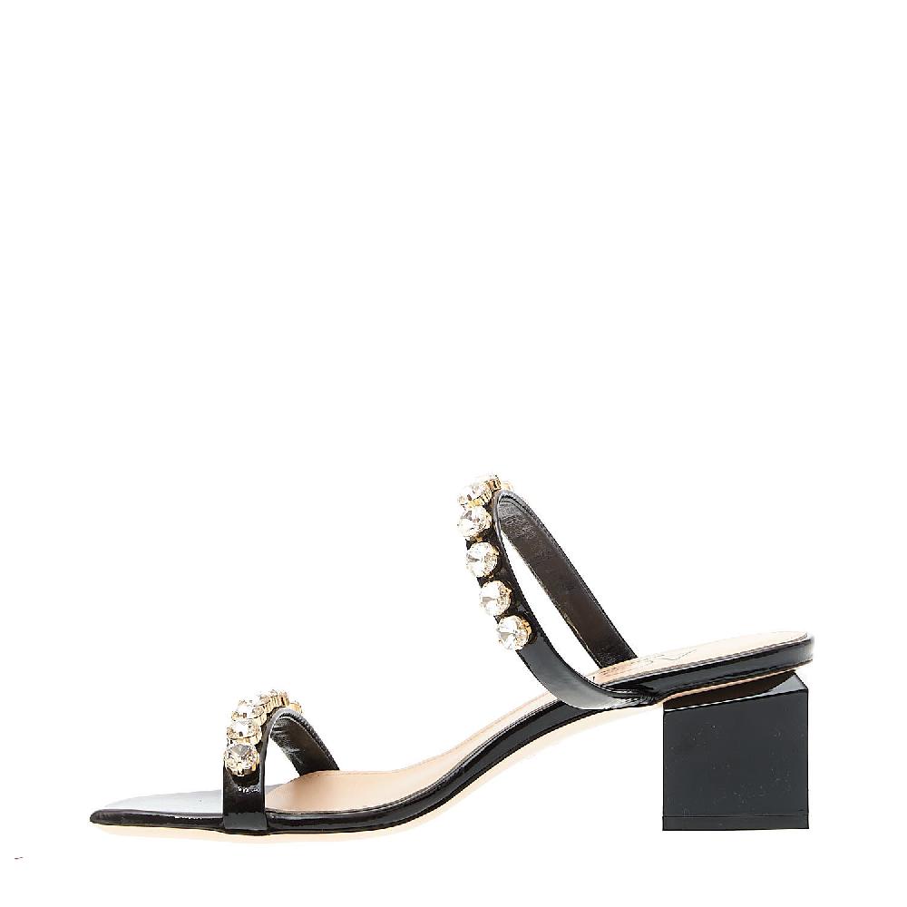 Sorelle Perego ciabatta vernice nera strass Moda