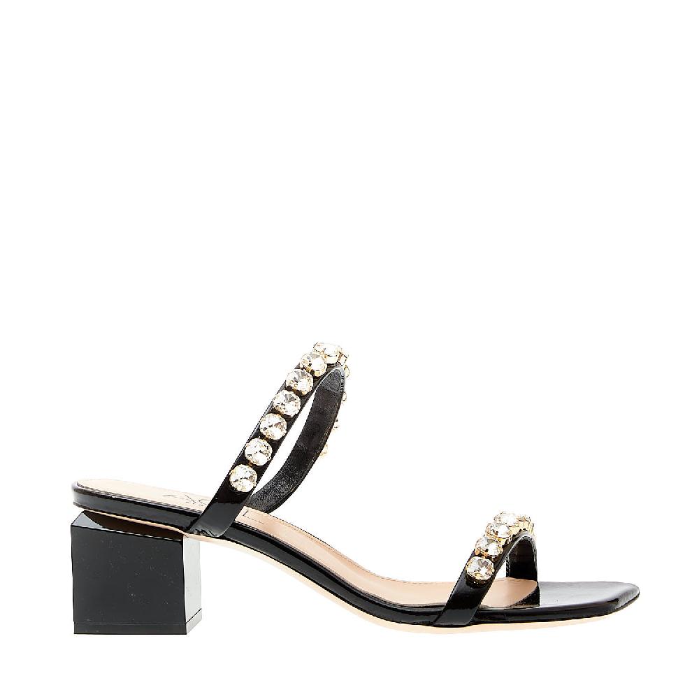 Sorelle Perego ciabatta vernice nera strass Moda