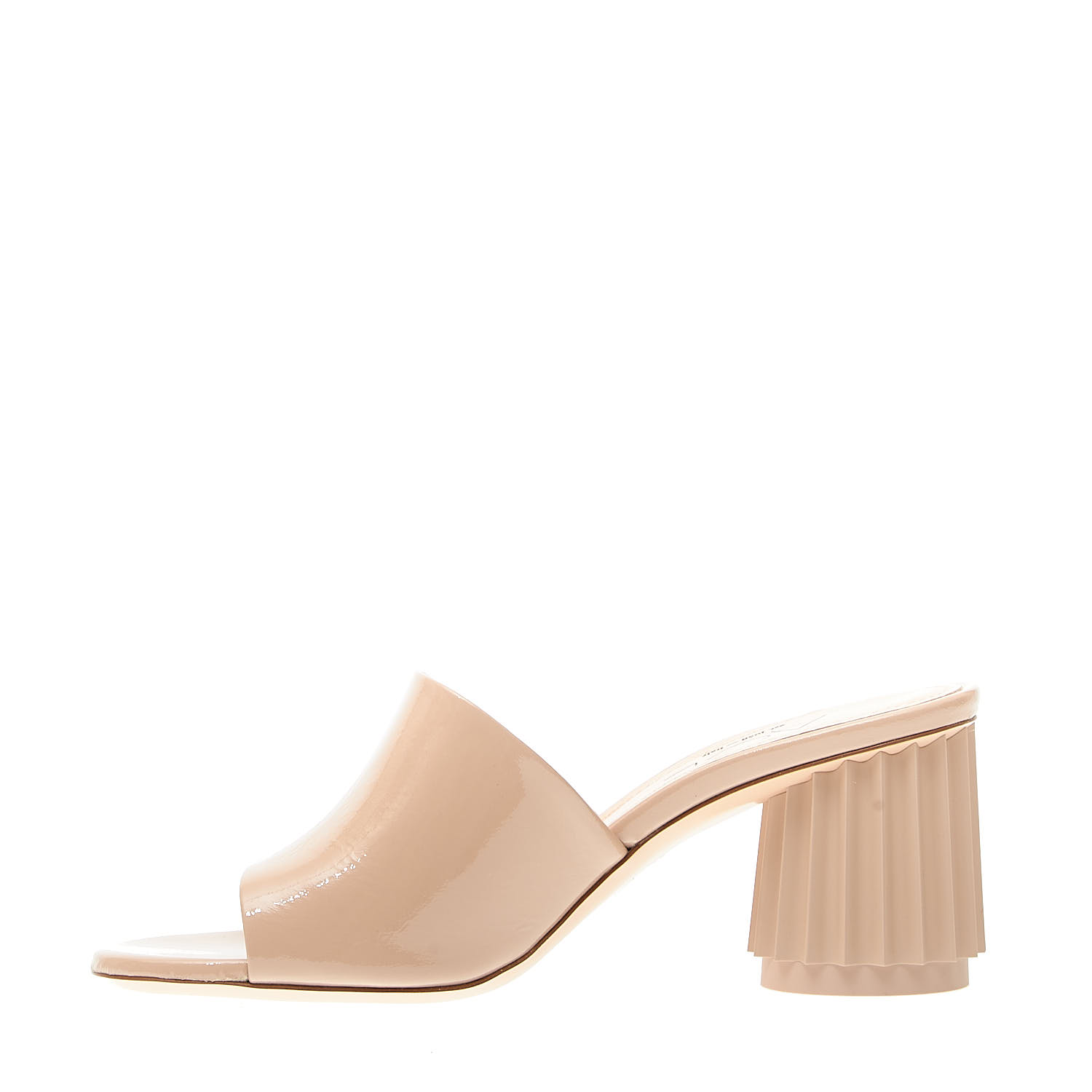 Sorelle Perego ciabatta vernice beige tacco 70mm rigato Spedizione gratuita