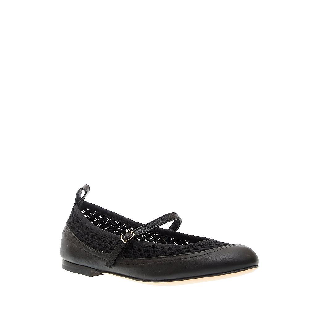 Sorelle Perego ballerina pelle nera con cinturino Prezzo di fabbrica