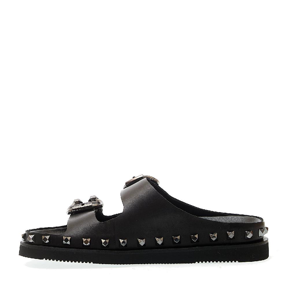 Sorelle Perego ciabatta nera borchie Fornitura limitata