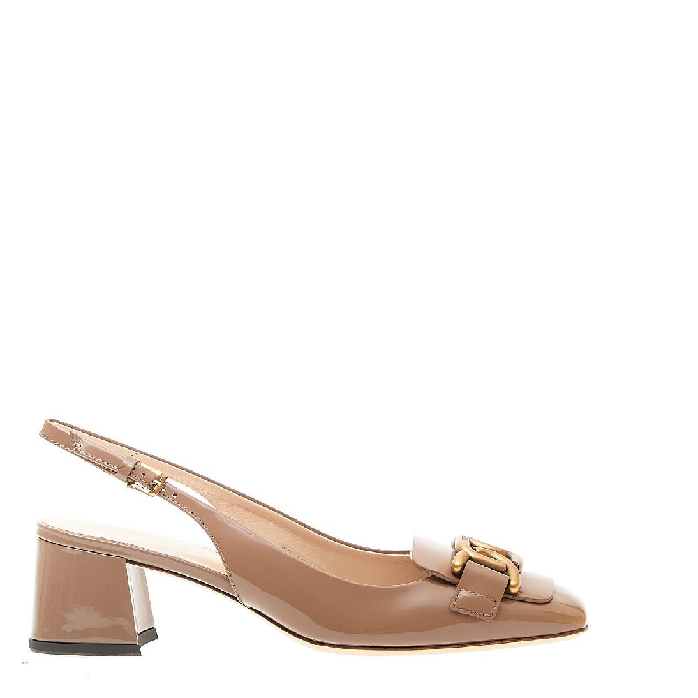 Sorelle Perego slingback con fibbia oro in vernice soft tortora Offerta per la Festa della Mamma