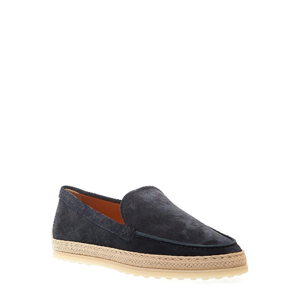 Sorelle Perego pantofola in camoscio blu con corda Vendita calda